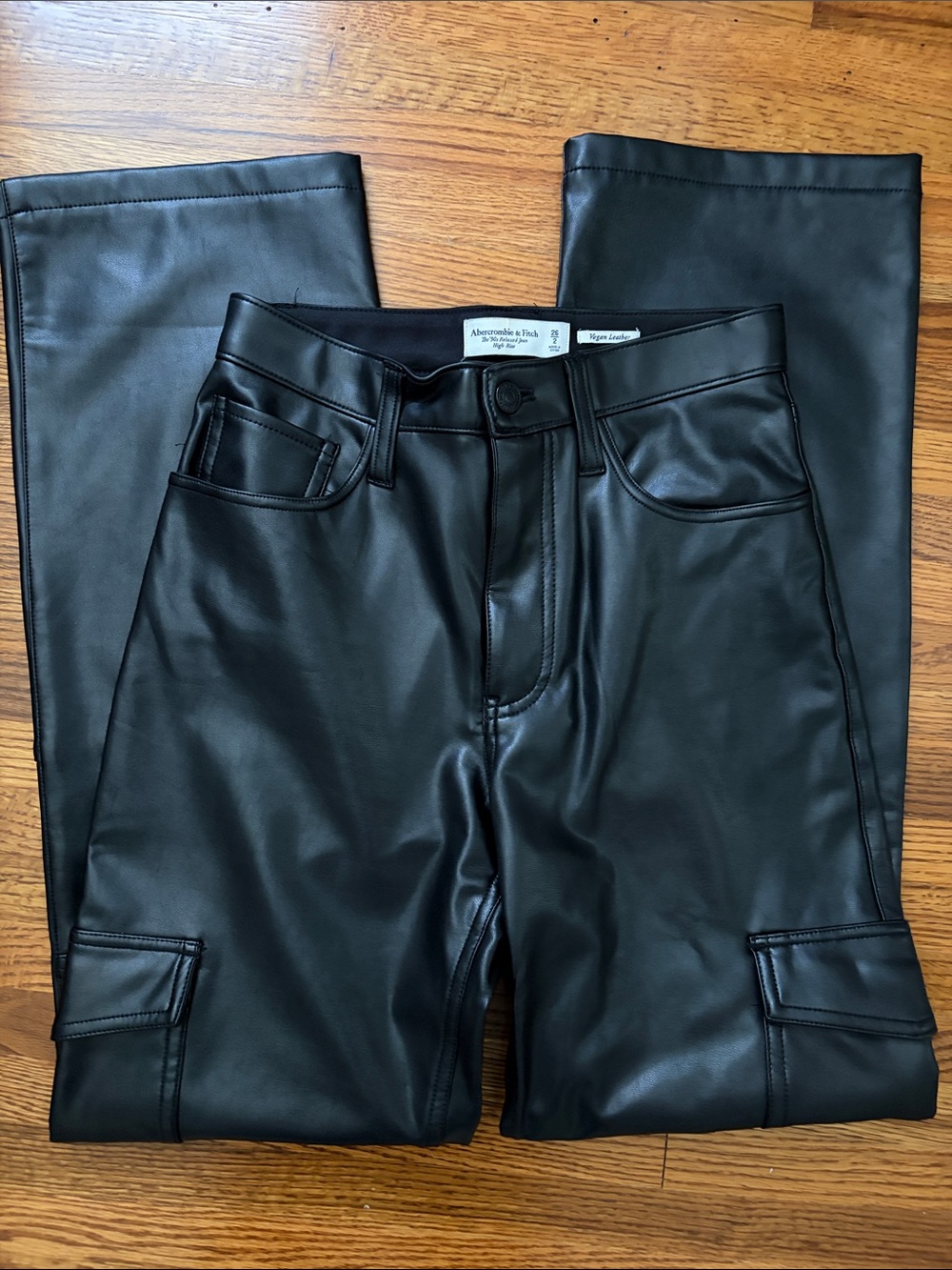 Abercrombie & Fitch Black Faux Leather Pants